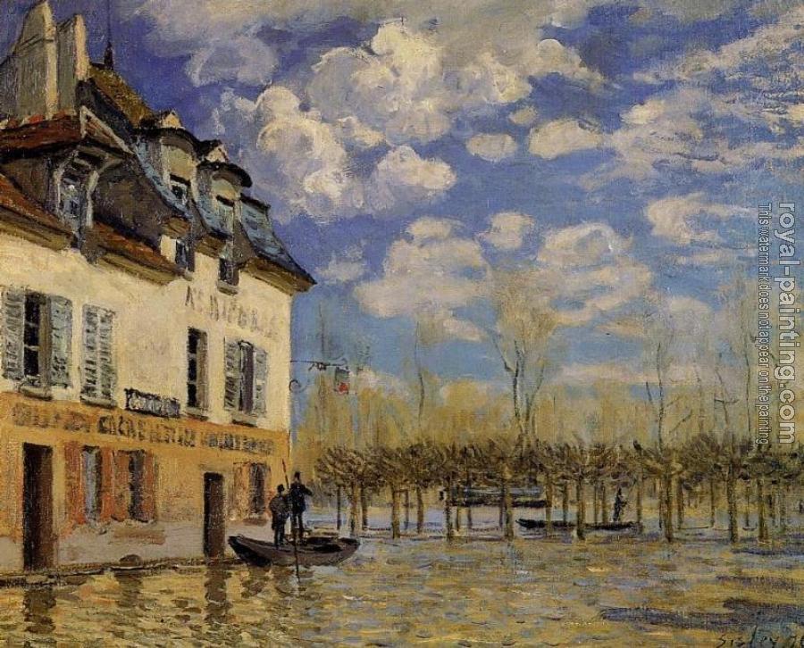 Alfred Sisley : Boat in the Flood at Port-Marly